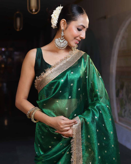 Green Tissue Silk Saree