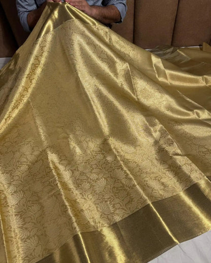 Nita Ambani Inspired Premium Gold Banarasi With Handwoven Saree