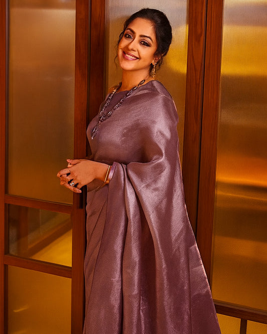 Jyotika Inspired Lavender Tissue Saree
