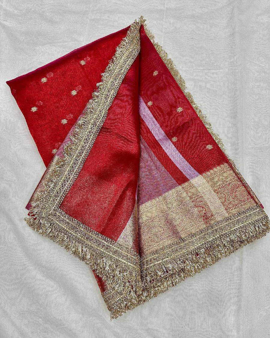Red Banarasi Tissue Saree