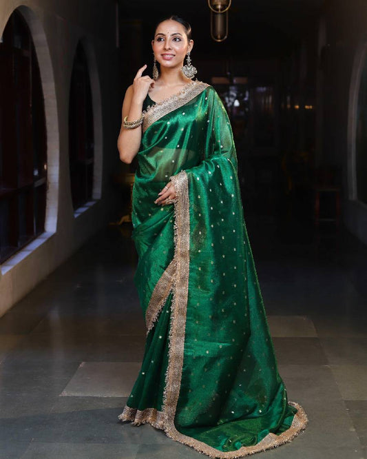 Green Tissue Silk Saree