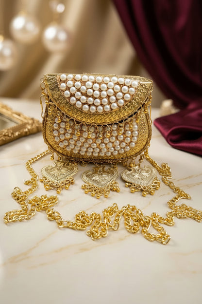 Premium Pearl Potli with Handcrafted Work