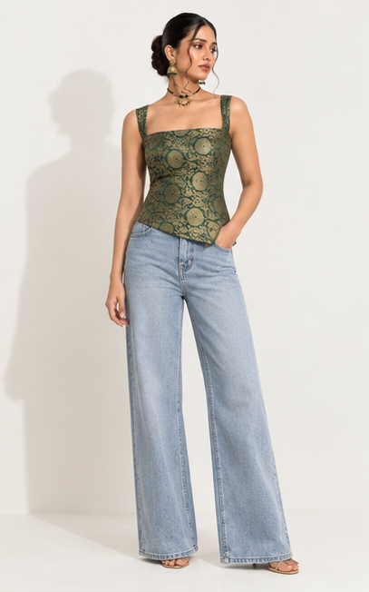 Premium Designer Banarasi Top