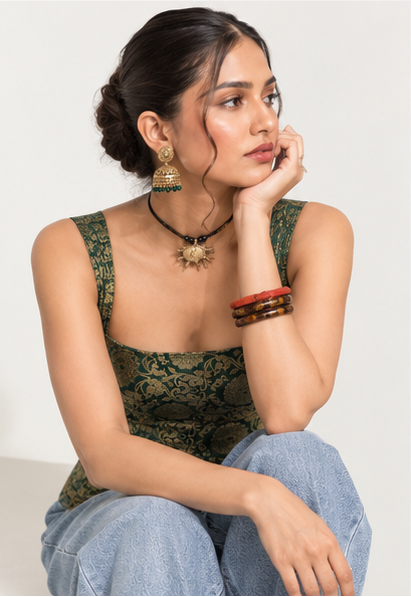 Premium Designer Banarasi Top